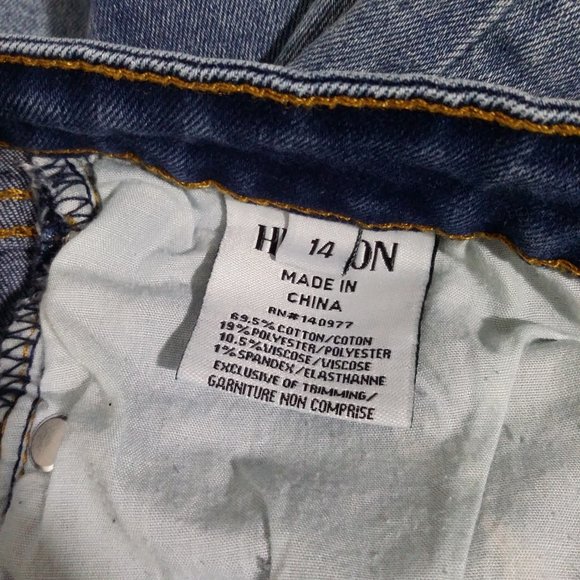 Hudson Kids Girls Distressed Crop Slim Straight Leg Boyfriend Jeans 14 Denim - Picture 4 of 13